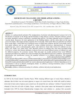 Sources of cellulose and their applications