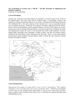 The Archaeology of Central Asia, c. 500 BC &ndash; AD 200: Alexander in