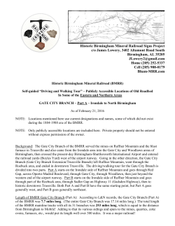 Historic Birmingham Mineral Railroad Signs Project c/o James