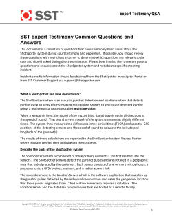 SST Expert Testimony Common Questions and Answers