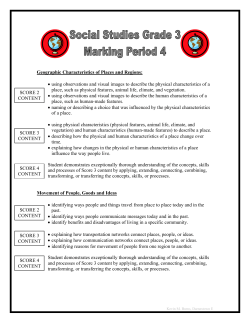 Geographic Characteristics of Places and Regions: &bull; using