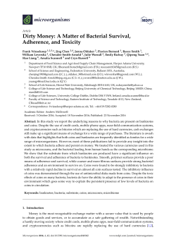 Dirty Money: A Matter of Bacterial Survival, Adherence, and