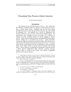 Procedural Due Process Liberty Interests