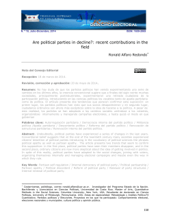 Are political parties in decline?: recent contributions in the field
