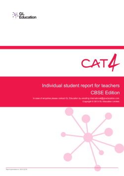 CAT4 CBSE individual student report for teachers