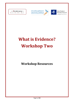 What is Evidence? Workshop Two