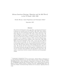 African-American Marriage, Migration and the Boll Weevil in the US