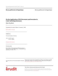 On the Application of Wh Movement and Inversion in Code