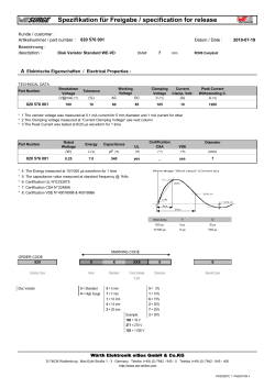 Spezifikation für Freigabe / specification for release
