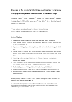 Dispersal in the sub-‐Antarctic: King penguins show