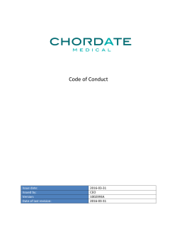 Code of Conduct - Chordate Medical