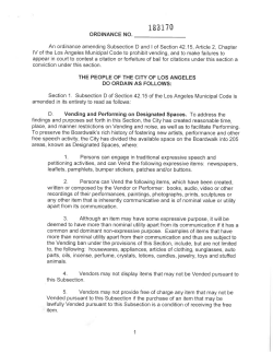 ORDINANCE NO. An ordinance amending Subsection D and I of