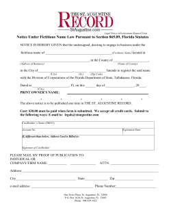 Fictitious Name Form - St. Augustine Record