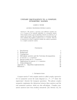 UNITARY EQUIVALENCE TO A COMPLEX