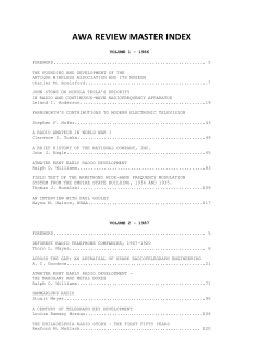 awa review master index - Antique Wireless Association