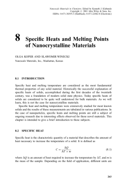 8 Specific Heats and Melting Points of Nanocrystalline Materials
