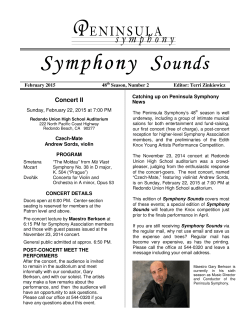 February 2015 - Peninsula Symphony