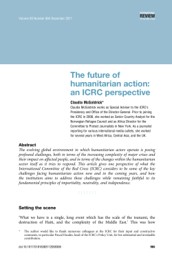 The future of humanitarian action: an ICRC perspective