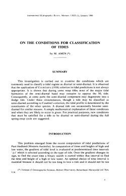 ON THE CONDITIONS FOR CLASSIFICATION OF TIDES