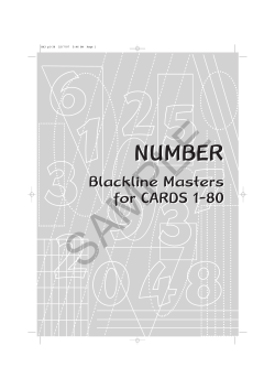 Blackline Masters for CARDS 1-80 Blackline Masters for CARDS 1-80