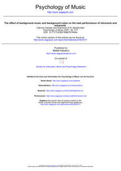 The effect of background music and background noise on the task