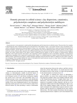 Osmotic pressure in colloid science: clay dispersions