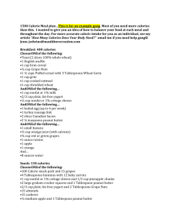 1500 Calorie Meal Plan Example