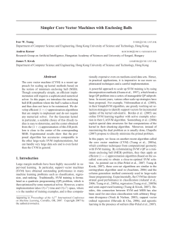 Simpler Core Vector Machines with Enclosing Balls