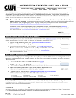 Additional Federal Student Loan Request