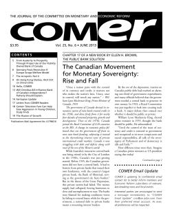 The Canadian Movement for Monetary Sovereignty: Rise