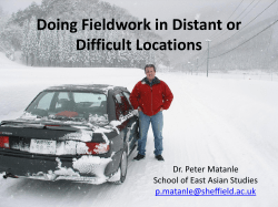 Doing Fieldwork in Distant or Difficult Locations