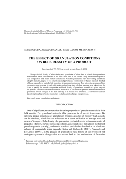 The effect of granulation conditions on bulk density of a product