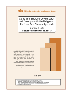 Agricultural Biotechnology Research and Development in the