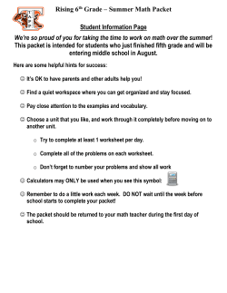 Summer math for incoming 6