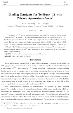 Binding Constants for Terbium( ) with Chicken Apoovotransferrin