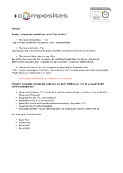 Answers Answer 1 - Composite materials are special. True or False