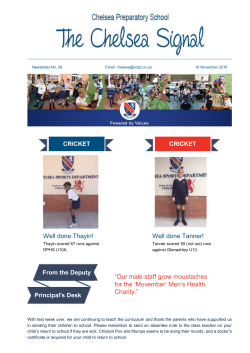 CRICKET - Chelsea Preparatory School