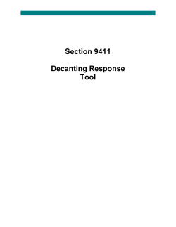 Section 9411 Decanting Response Tool