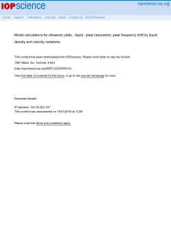 Model calculations for ultrasonic plate - liquid