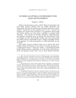 is there an optimal environment for child