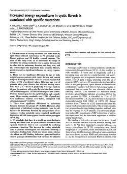 Increased energy expenditure in cystic fibrosis is