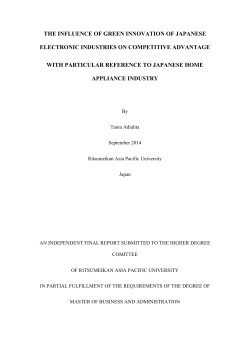 The Influence of Green Innovation of Japanese Electronic Industries