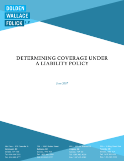 Determining Coverage under a Liability Policy