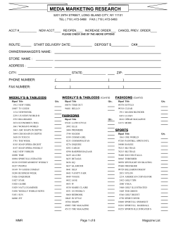 New Catalog - Media Marketing Research, Inc.