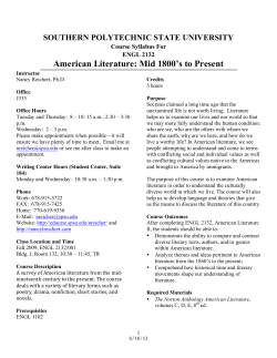 American Literature: Mid 1800`s to Present