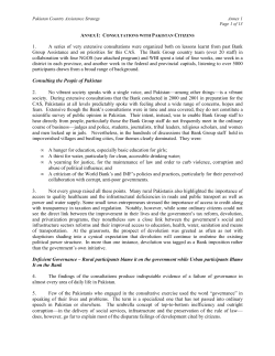 1. A series of very extensive consultations were organized both on