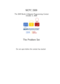 NCPC 2009 The Problem Set - Nordic Collegiate Programming