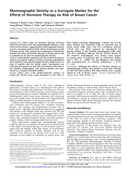 Effects of Hormone Therapy on Risk of Breast Cancer