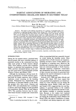 Habitat Associations of Migrating and Overwintering Grassland Birds