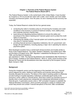 Chapter 1: Overview of the Federal Reserve System